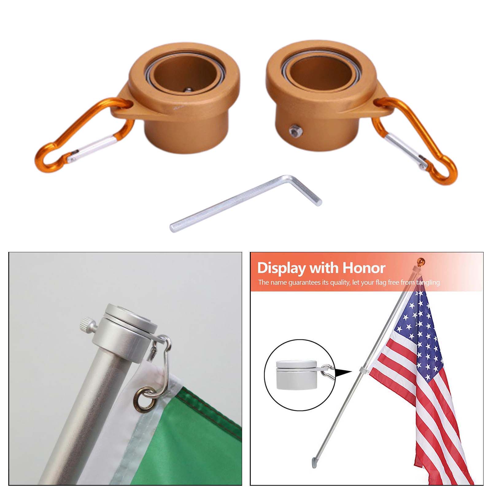 Flag Pole Mounting Rings Anti-Wrap Grommet Clip for 1