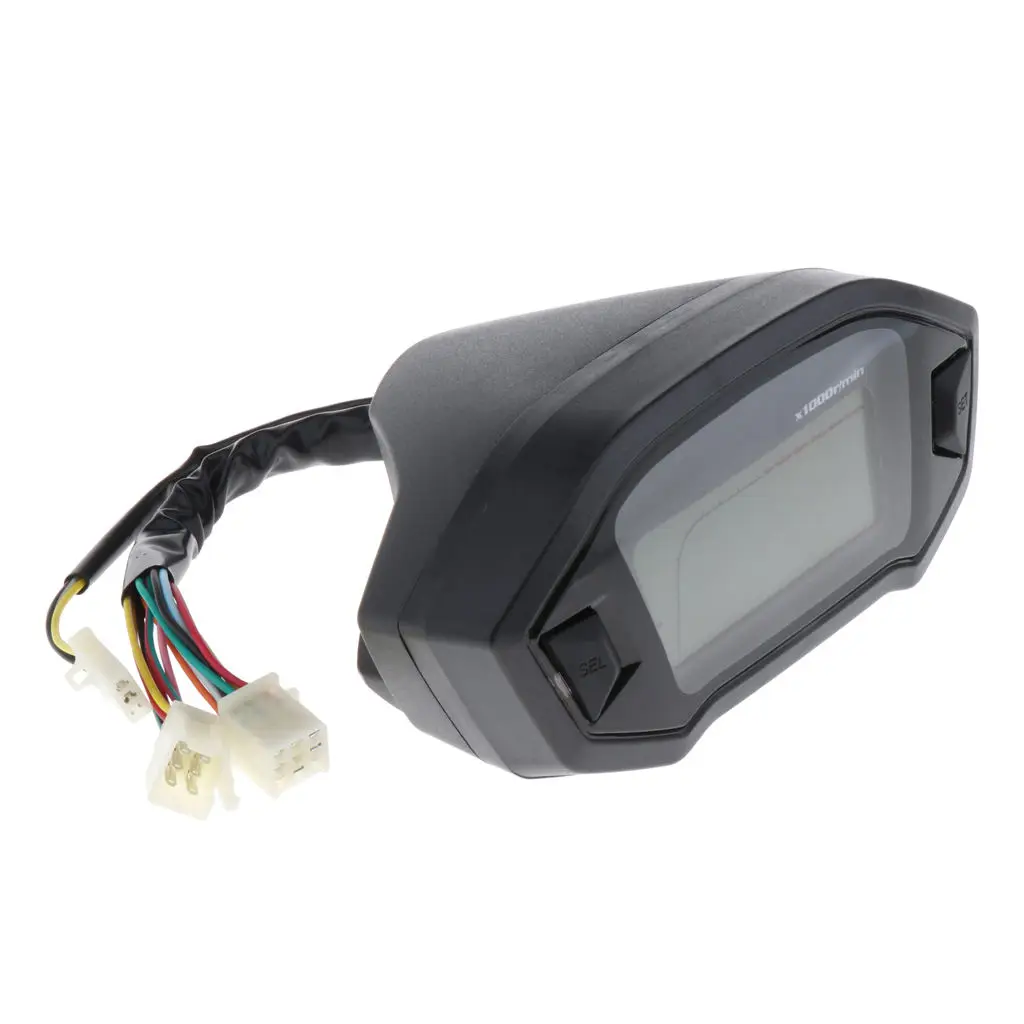 Universal Motorcycle LCD Digital Speedometer Odometer with Backlight, 0-199km/h, 0~13000r/min