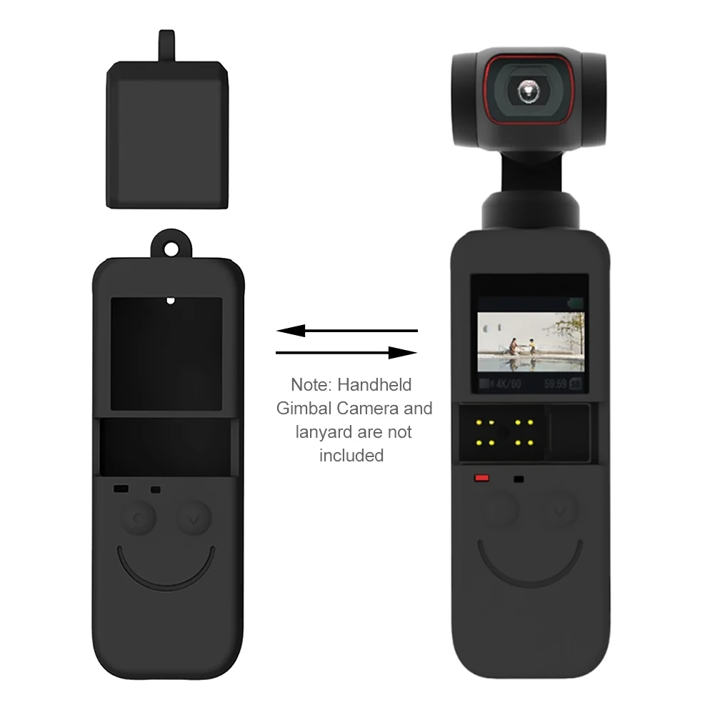 Black Type1 Tongina Soft Silicone Protective Case Cover Sleeve Grip Compatible for DJI Pocket 2 Handheld Gimbal Camera 