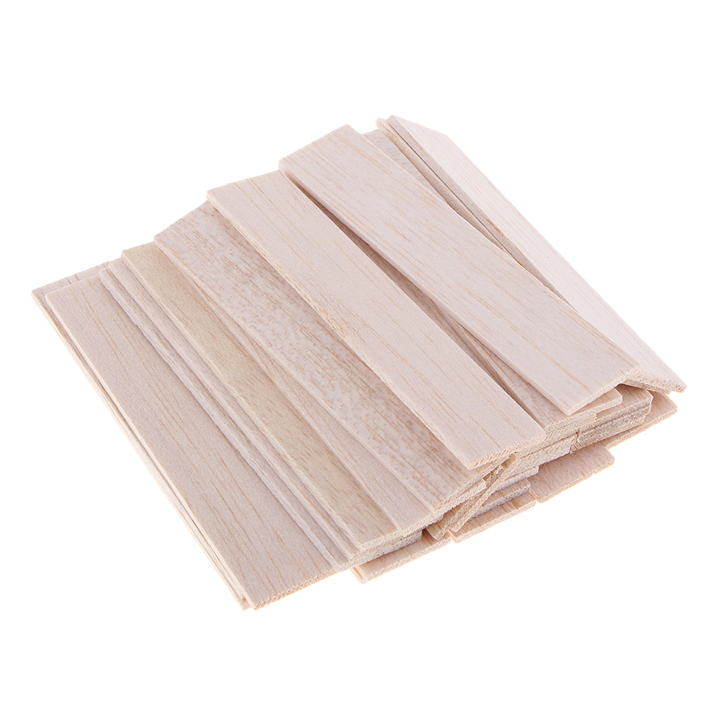 Rectangular Unfinished Balsa Wood Stick Wooden Dowel Rod for Kids Model Making DIY Craft Home Wedding Party Decoration
