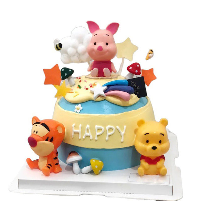 24pcs/pack Cartoon Winnie The Pooh Theme Cake Decorations Baby