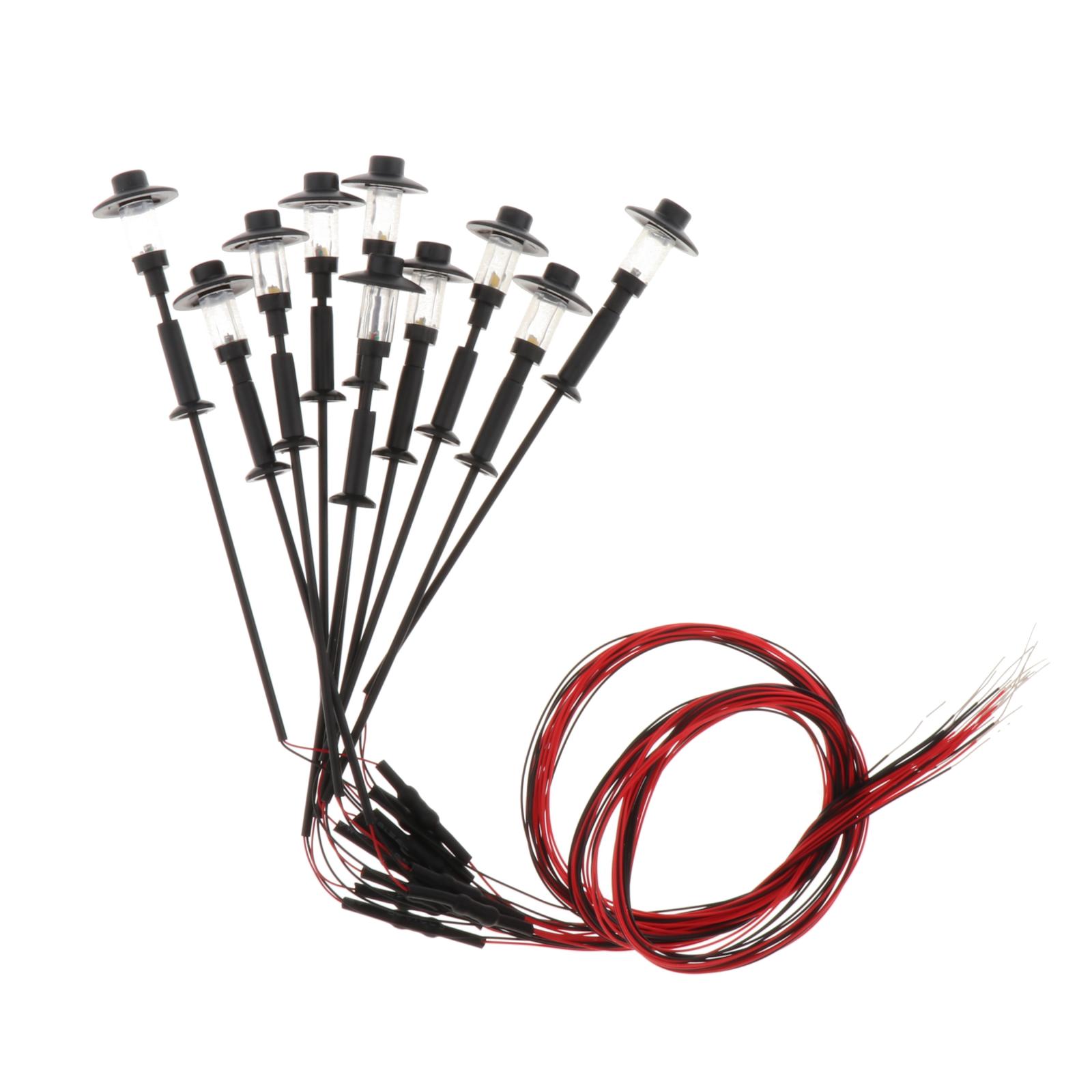 10 Model Railway Street Lamp Warm White Lights HO TT N Scale Led 1: 100