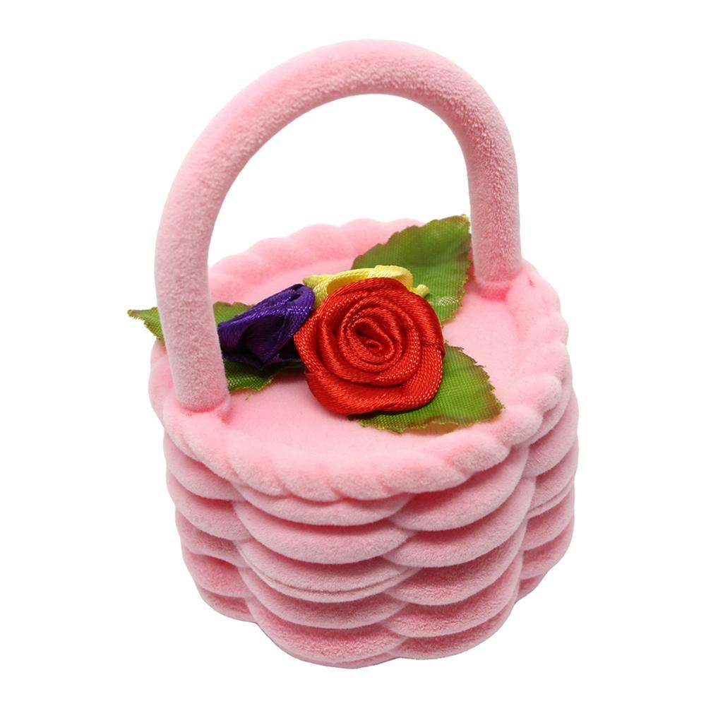 Special Flower Basket Shape Gift Box Velvet  Box Display Jewelry Box