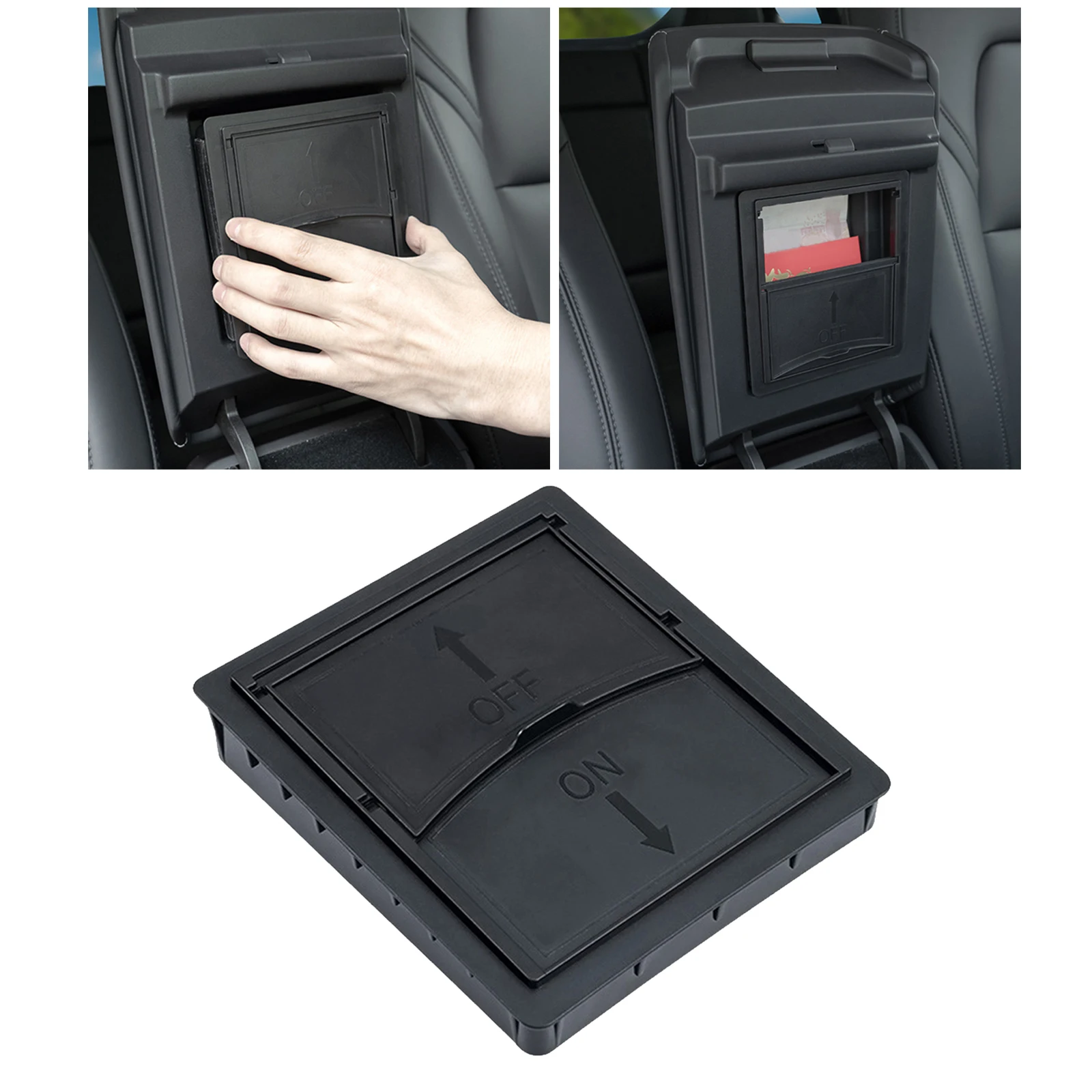 ABS Plastic Interior Center Console Organizer Armrest Easy to Install Car Products Decoration for Tesla Model 3 Y 2017-2021