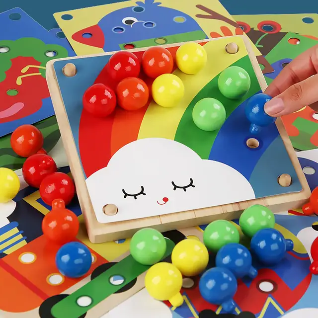 Quebra-cabeça de unha de cogumelo, operação simples desenvolver brinquedos  de arte de botão de imaginação com bolsa de armazenamento para crianças  para casa : : Brinquedos e Jogos