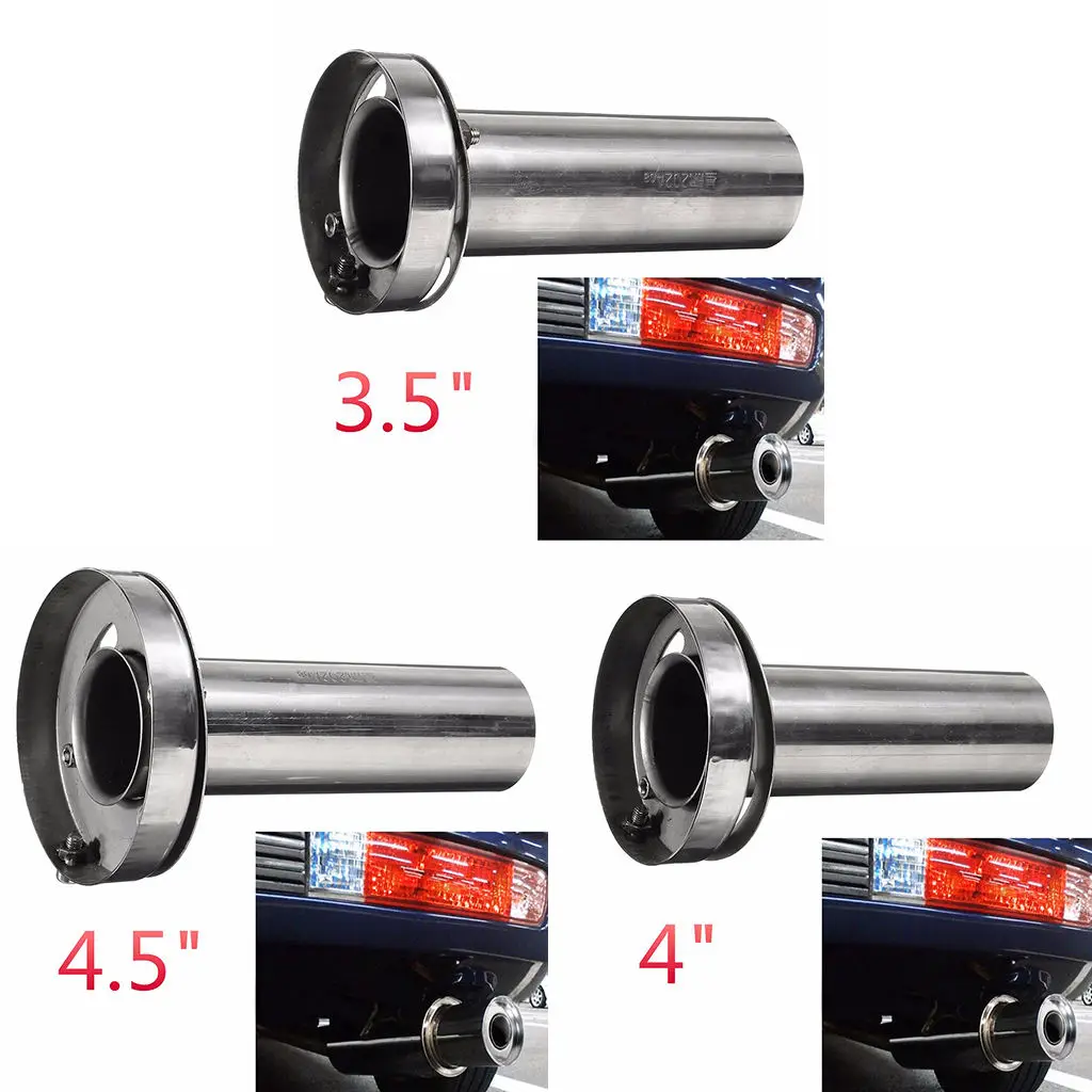 Stainless Steel Made Durable Universal Adjustable 3.5inch/4inch/4.5inch Round Exhaust Muffler Tip Removable Sound Silencer