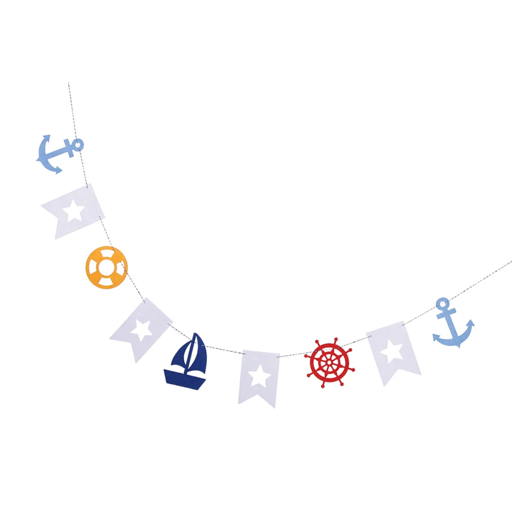 Nautical Baby Shower Hanging Felt Garland Party Confetti for Getting Ready Bridal Shower Wedding Birthday 