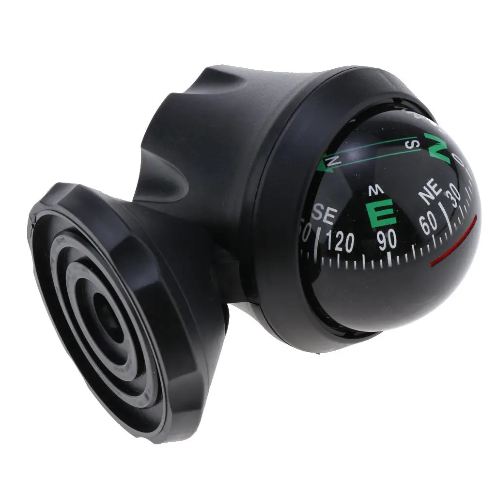 Auto Car Vehicle Navigation Ball Compass Travel Driving Adjustable Black