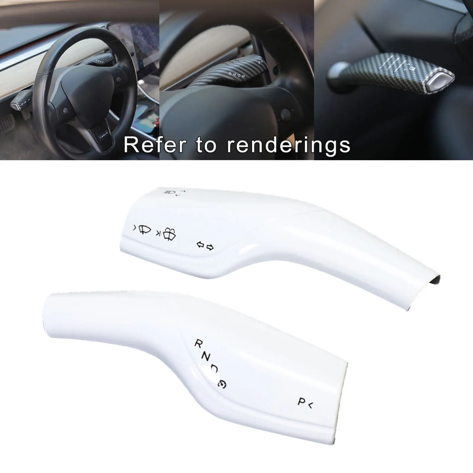 2x Stylish Wiper Gear  Cover Interior Decoration for Tesla Model 3 Y