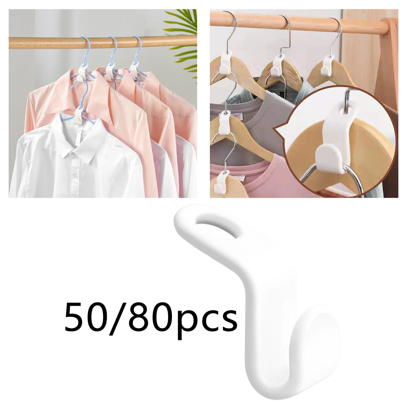 Clothes Hanger Connector Hooks Cascading Hooks Extended Hanger Hooks Connector Hooks Hanger Hook for Save Space Stack Clothes