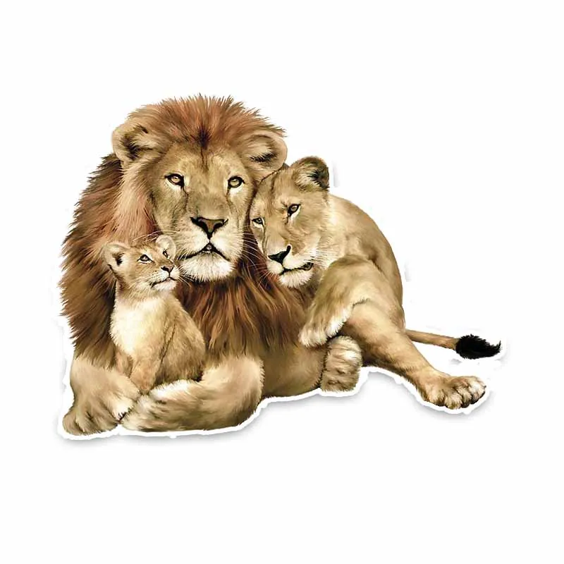 Высококачественная интересная красочная наклейка с изображением семьи льва  для мотокросса | AliExpress