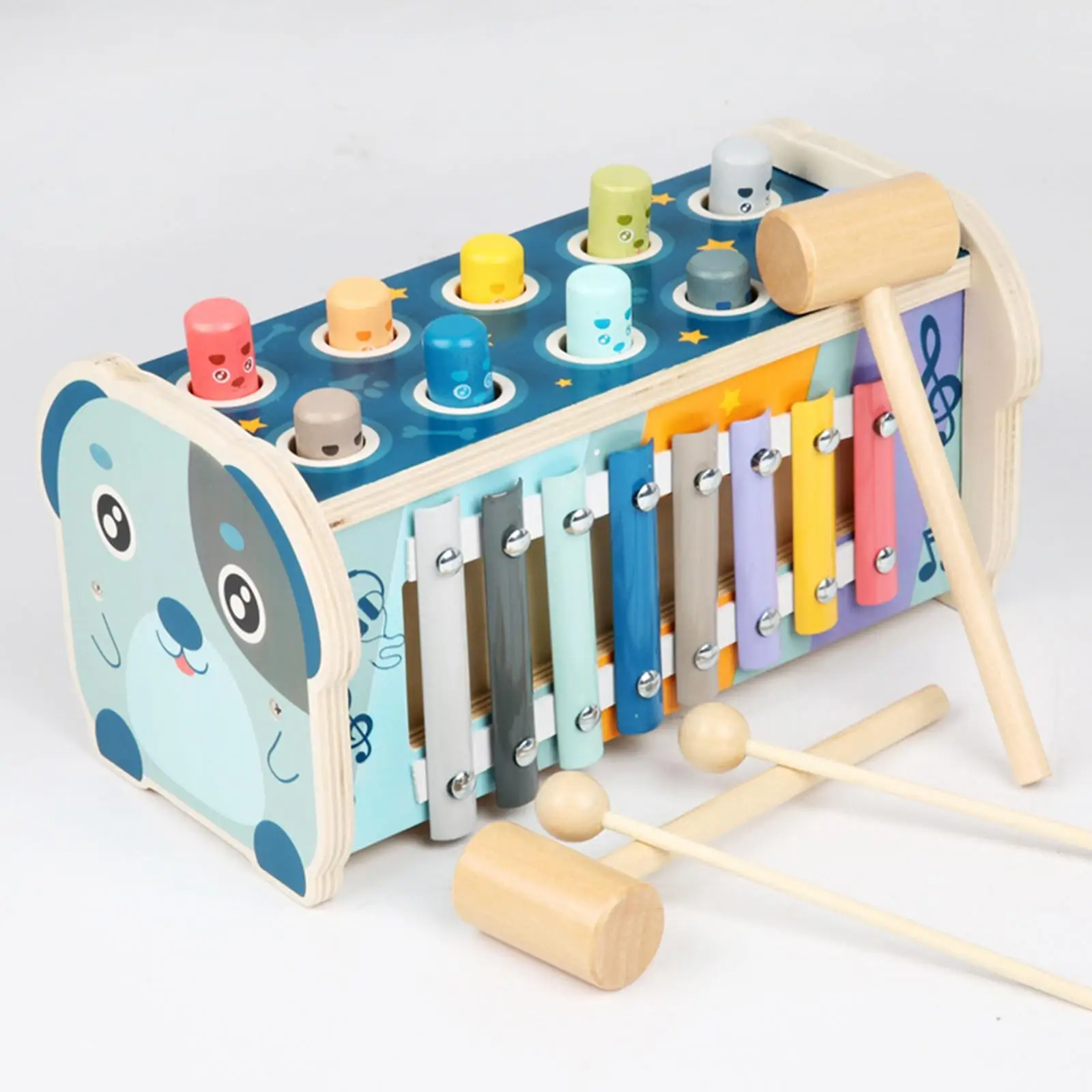 Wooden Hammering Pounding Toy Early Education with Hammer Preschool Toys for Birthday Gift