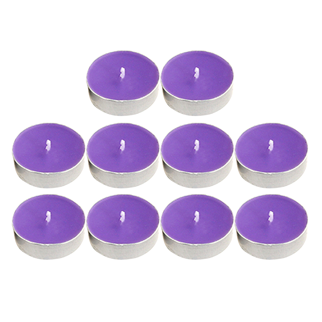 10x Smokeless Round Tealight Candles W/ Aluminum Case For Birthday Party 3.5x1cm
