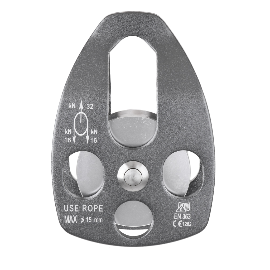 Single Sheave Pulley 32kN Large Aluminum  Pulley Single Side Swing Pulley for Climbing Rigging  Hauling