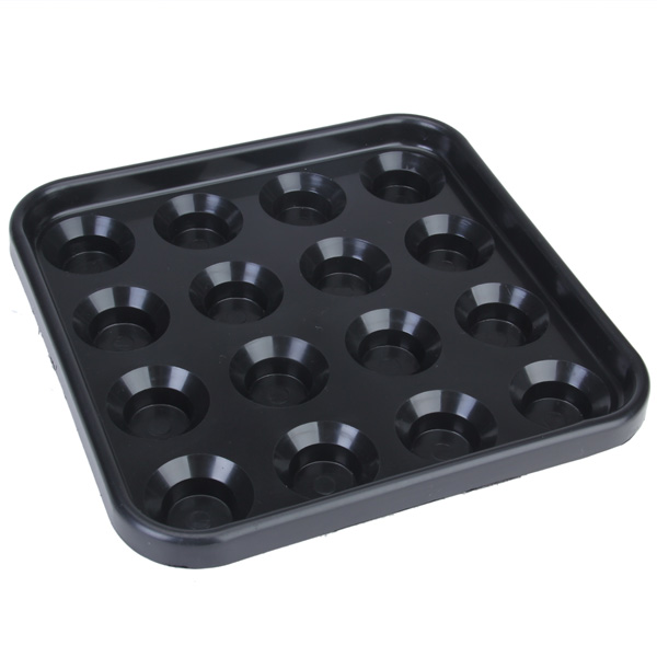 Durable Plastic Pool Billiard Ball Tray Holds 16 Balls - Black