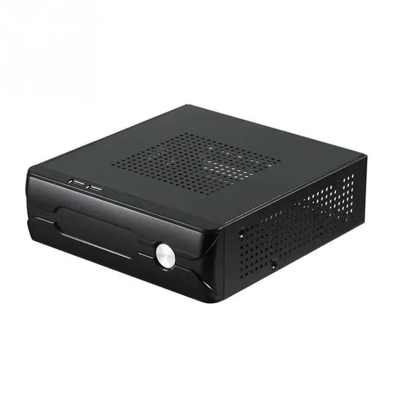 Practical Power Supply Horizontal Home Office Host HTPC Computer Case 2.0 USB Desktop Gaming Chassis Metal Mini ITX