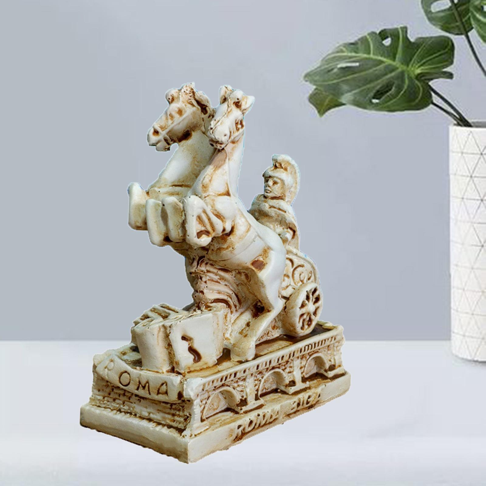6Pcs Vintage Roman Chariot Figurines European Resin Crafts Home Decoration Accessories Office Desktop Decor Birthday Gifts