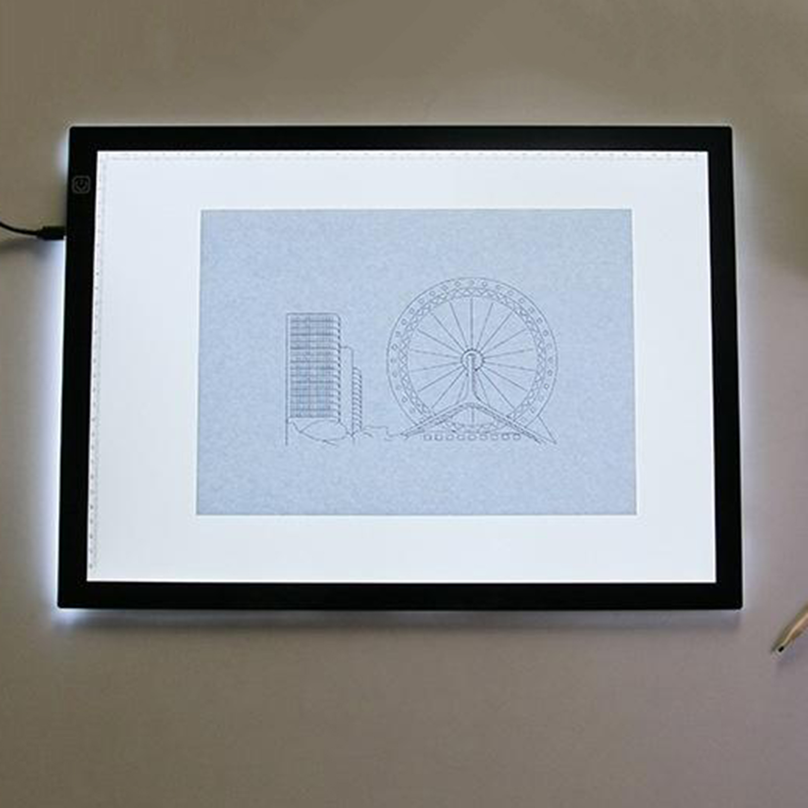 A4 Dimmable LED Artcraft Light Box Tracer Slim Light Pad Portable w/ USB Cable