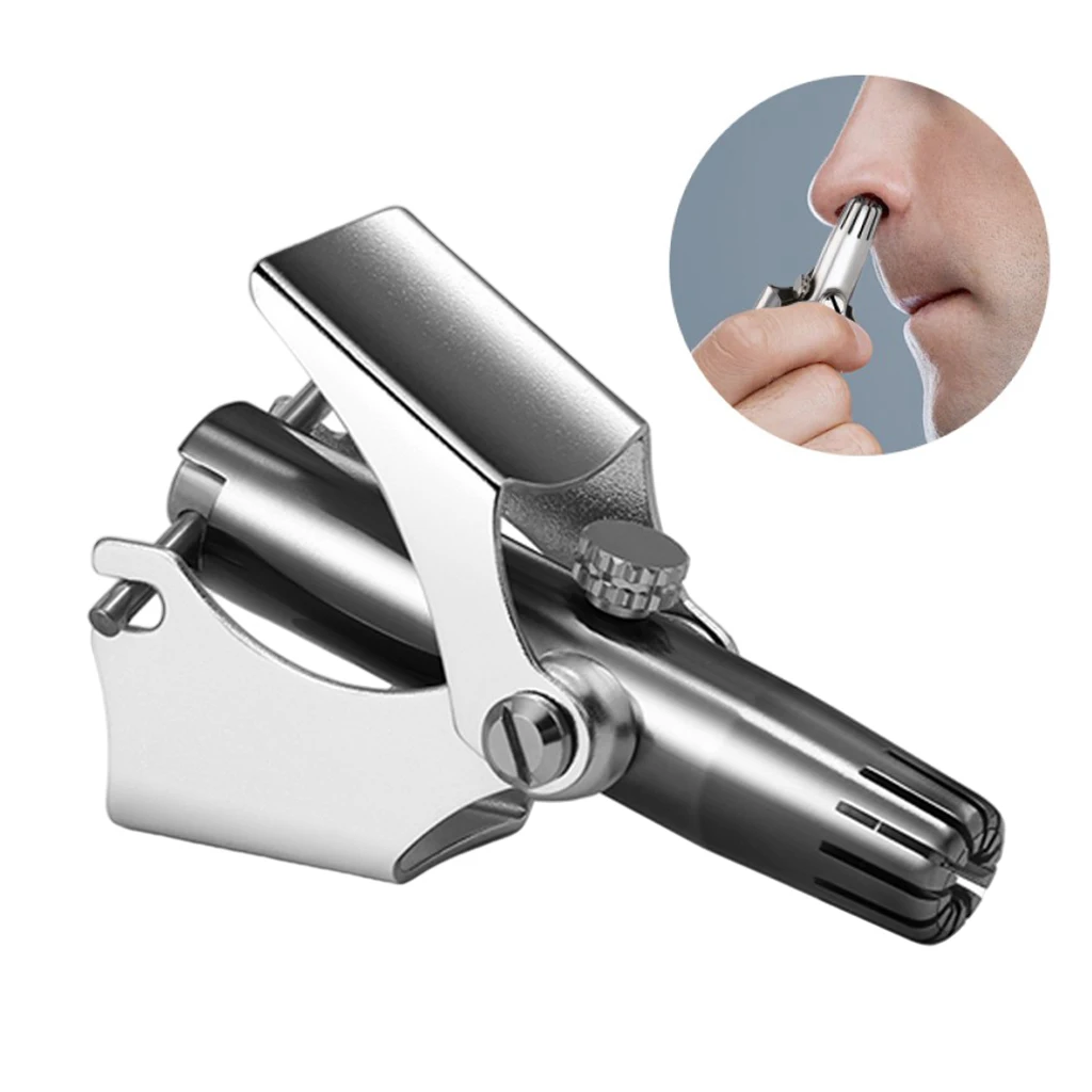 Washable Manual Nose Shaving Hair Removal Clipper Trimmer Device Set Nose Hair Trimmer Stainless Steel Manual Trimmer for Nose