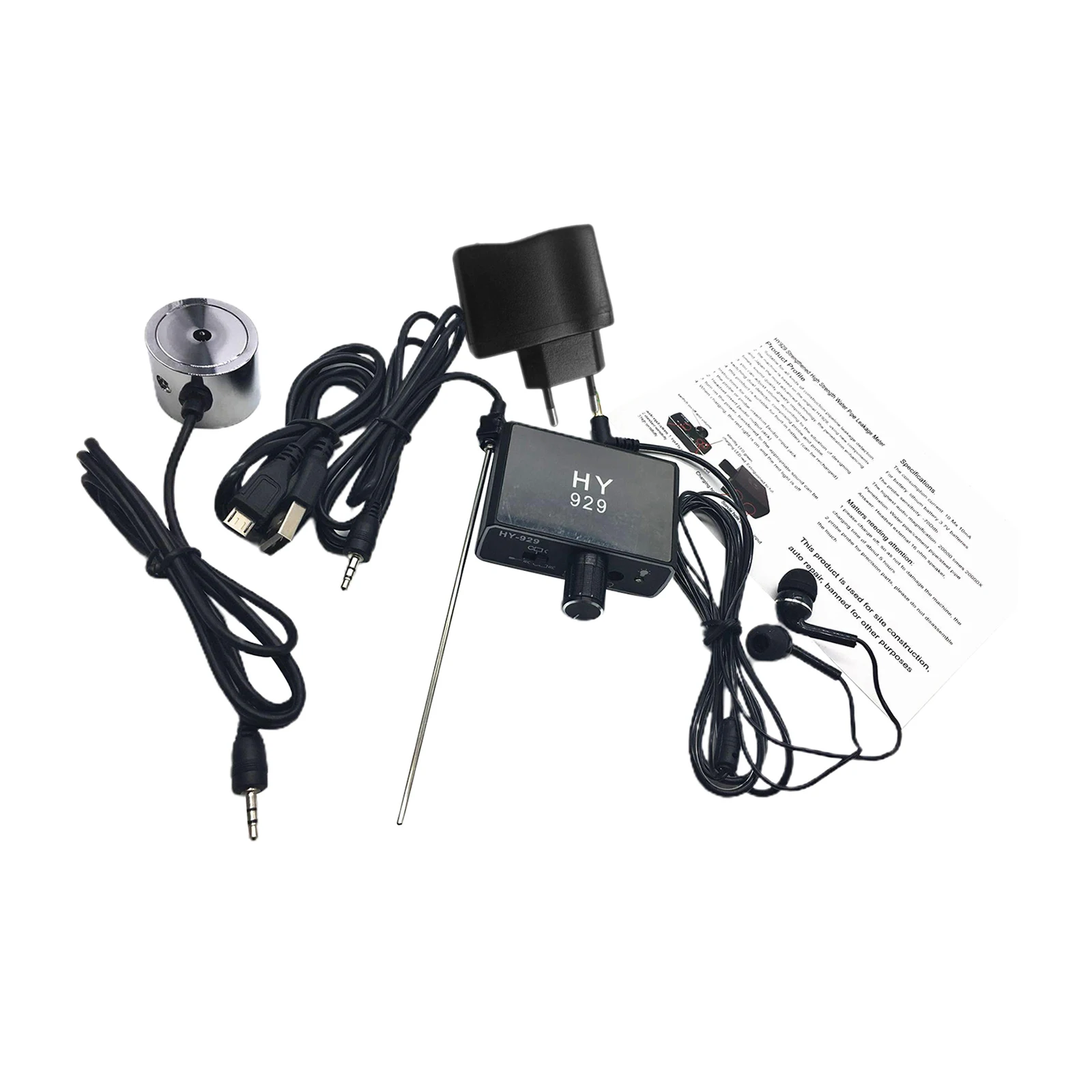 Y929 High Strength Wall Microphone Voice Listen Detecotor for Water Leakage Oil Leaking Repair--(EU)