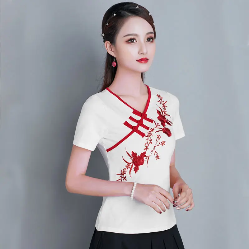 ajuste chinês qipao camisas mulher