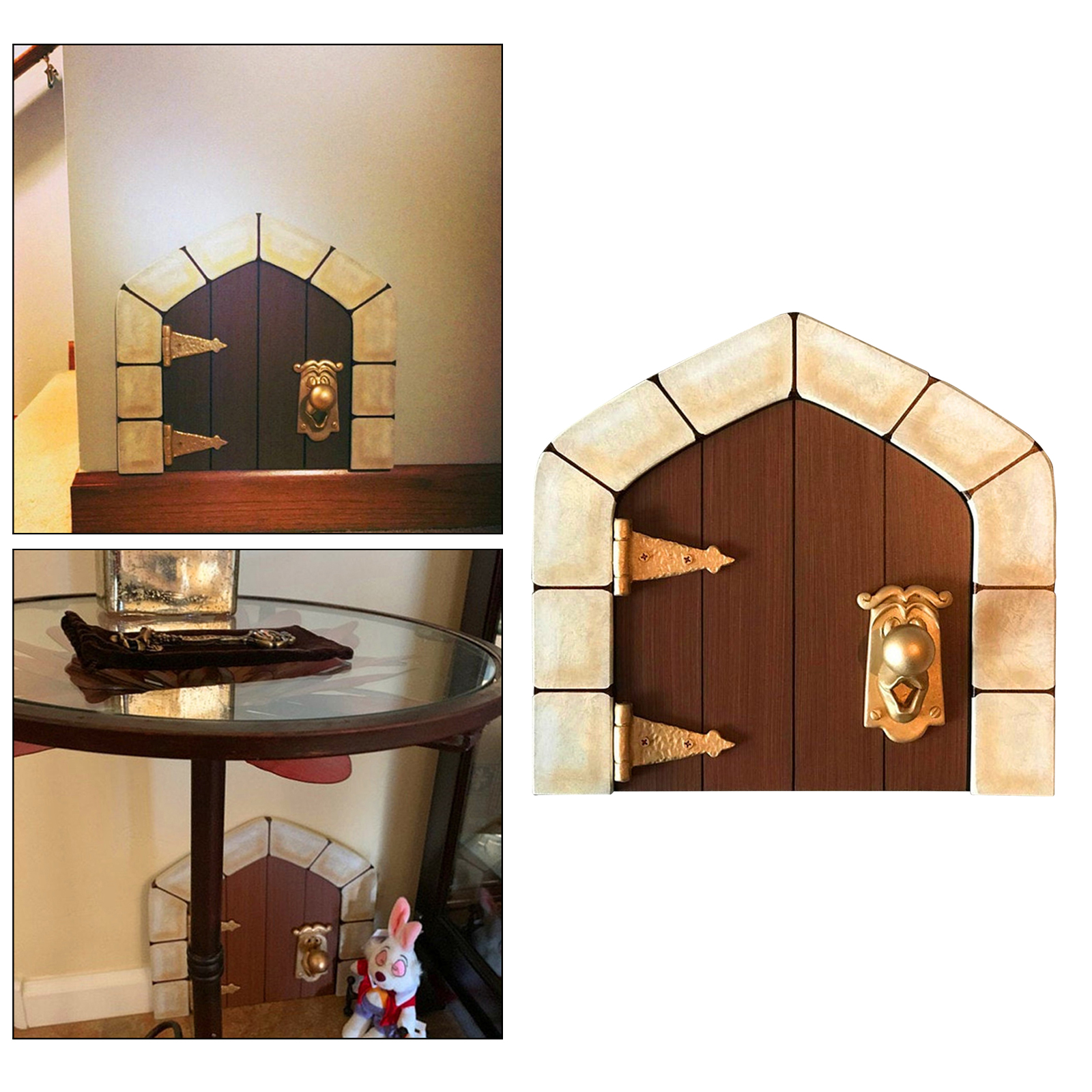 Mini Fairy Door Yard Garden Sculpture Figurine Statues for Kids Room Wall Outdoor Porch Living Room Bedroom Decor