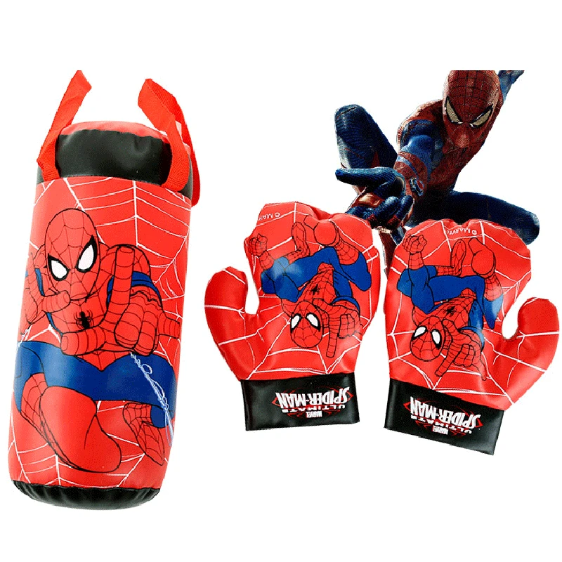 Spiderman Kids Boxing Bag Gloves Child Punching Set Toys Exercise Xmas gifts 