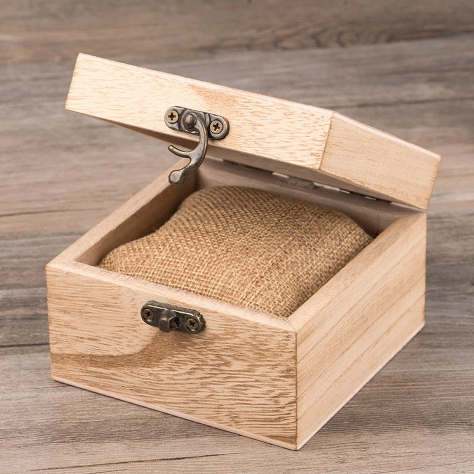 DIY Unpainted Wooden Watch Case Jewelry Box Chest for Single Watch
