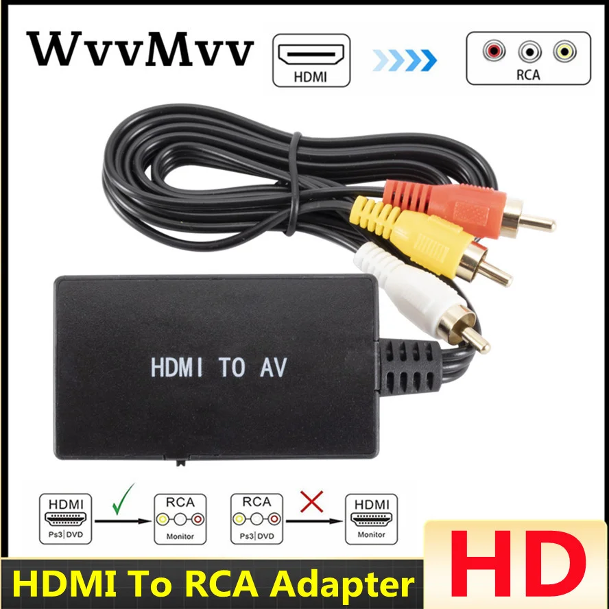 WVVMVV-HDMI para Adaptador RCA AV CVBS, Conversor