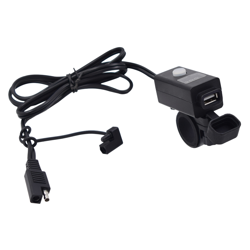 SAE to USB Adapter Motorcycle Quick Disconnect Plug with USB Charger 2.1A and LED Digital Voltmeter SAE to USB Adapter Motorcycle Quick Disconnect Plug with USB Charger 2.1A and LED Digital Voltmeter