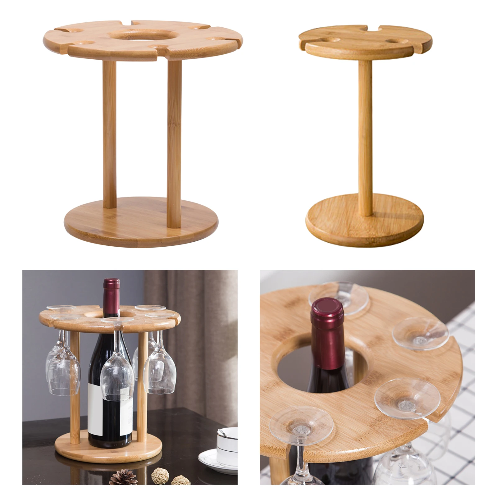 Wine Glass Holder Organizer Bamboo Tabletop Stemware Goblet  Down Drying Racks for Dining Table, Kitchen Countertop