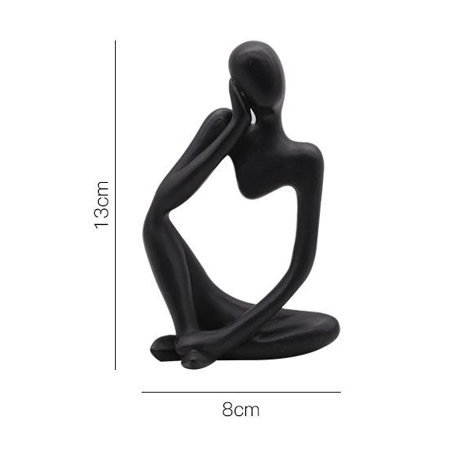 Thinker Sculpture Figure Home Statues Modern Bookshelf Decor