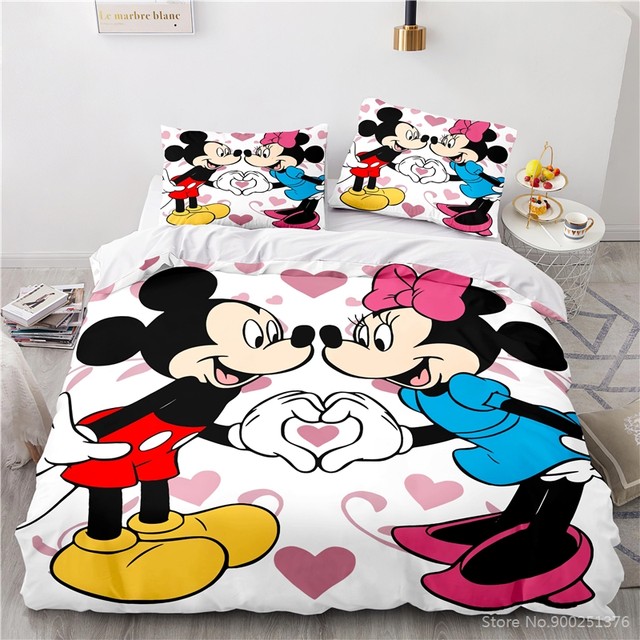 Disney Mickey Minnie Mouse Bedding Set Girls Boys Decorate Room Twin Full  Queen King Quilt Duvet Cover Kids Adult Couple Gifts - Blanket & Swaddling  - AliExpress