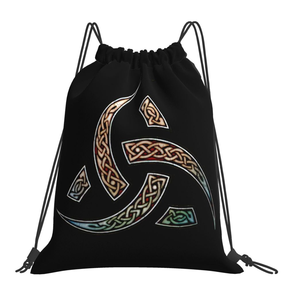 Vikings Fenrir Floki Celtic Dragon Design Drawstring Bags