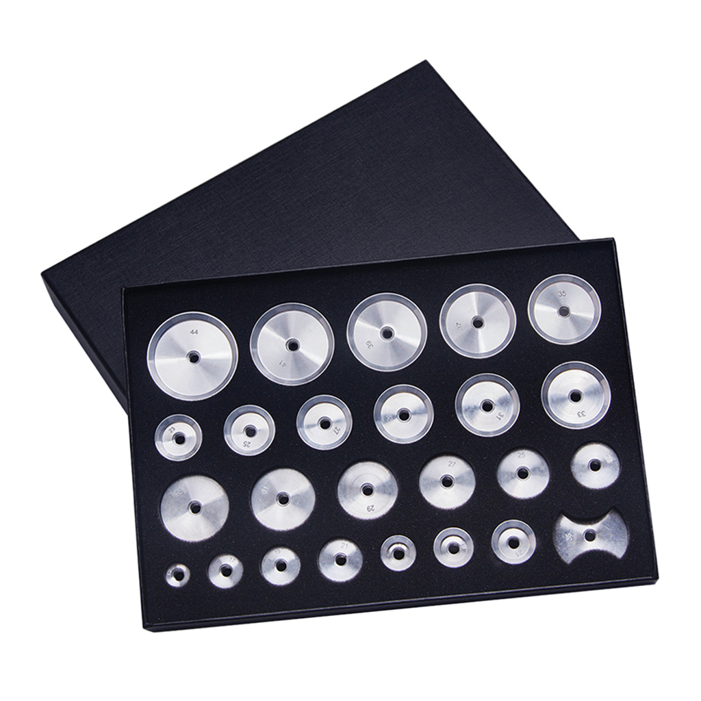 25pcs Watchmaker Press Tool Accessory Aluminum Dies For Watch Glass/Crystal 