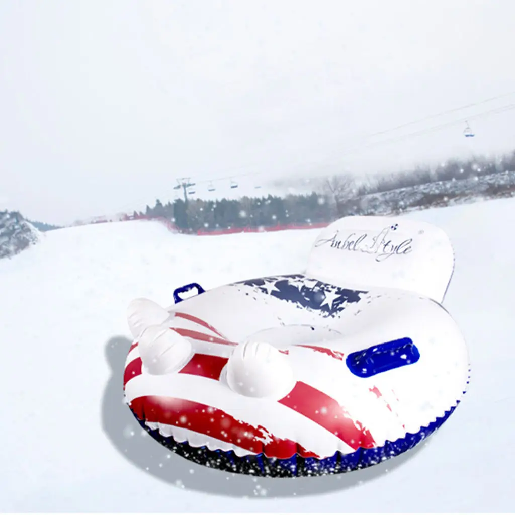 Snow Toy Winter Inflatable Ski Circle Ski Circle With Handle Durable Children Adult Snow Tube Skiing Sled