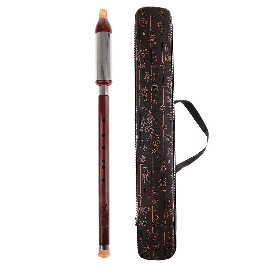 Chinese Bawu Bamboo Flute F Key Chinese Knot Pendant with Storage Box 52.5cm