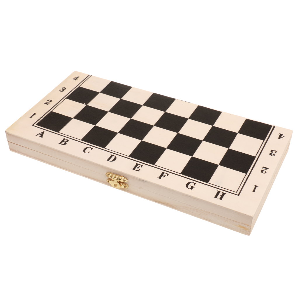 Wooden Foldable Checkers Board With Draughts Pieces Set Board Game 8x8