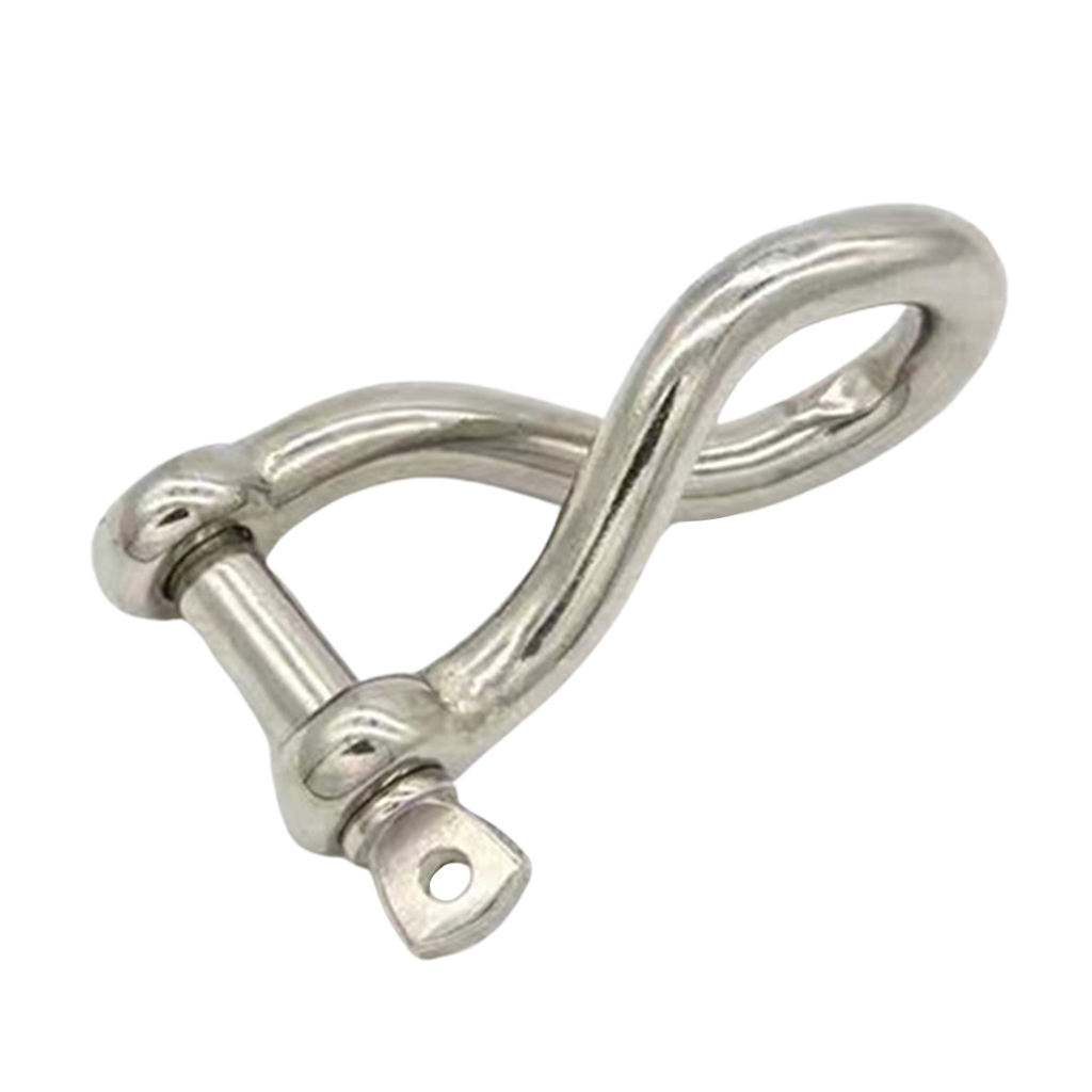 10mm Long Twisted D Shackle Shade Sail / Boating Accessory Stainless Steel