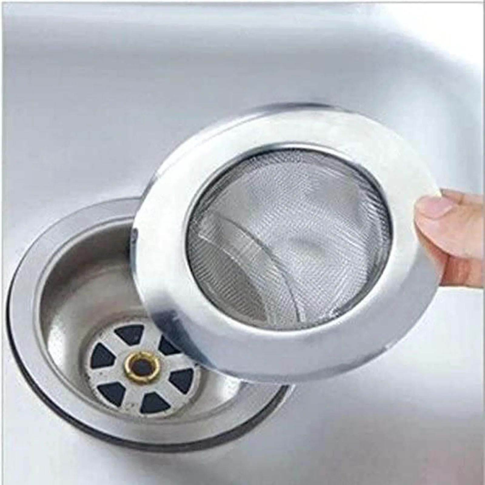 Stainless Steel Home Bath Kitchen Sink Strainer Mesh Basin Filter Net Drainer 