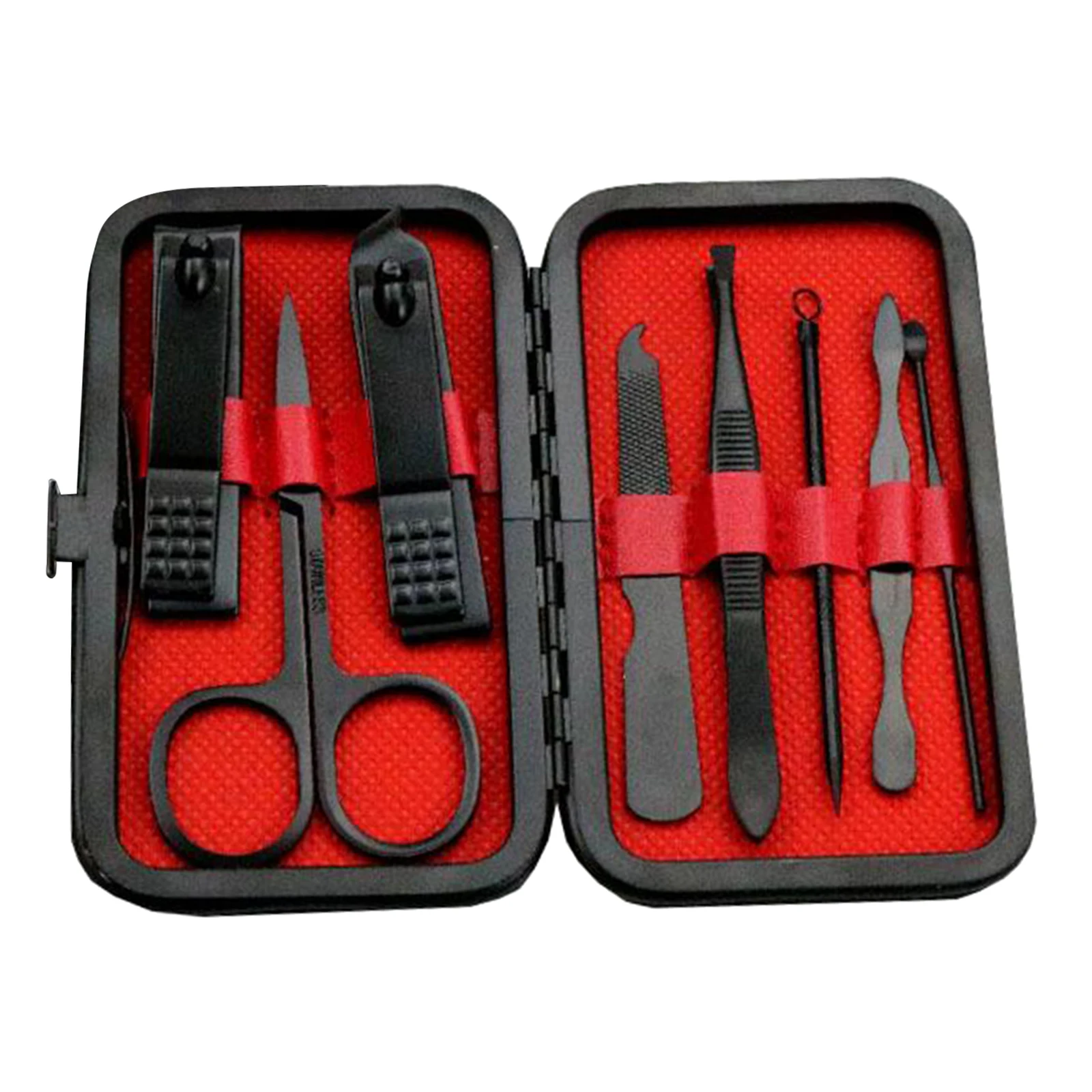Professional Manicure Stainless Steel Pedicure Care Tool Set in a Leather Box