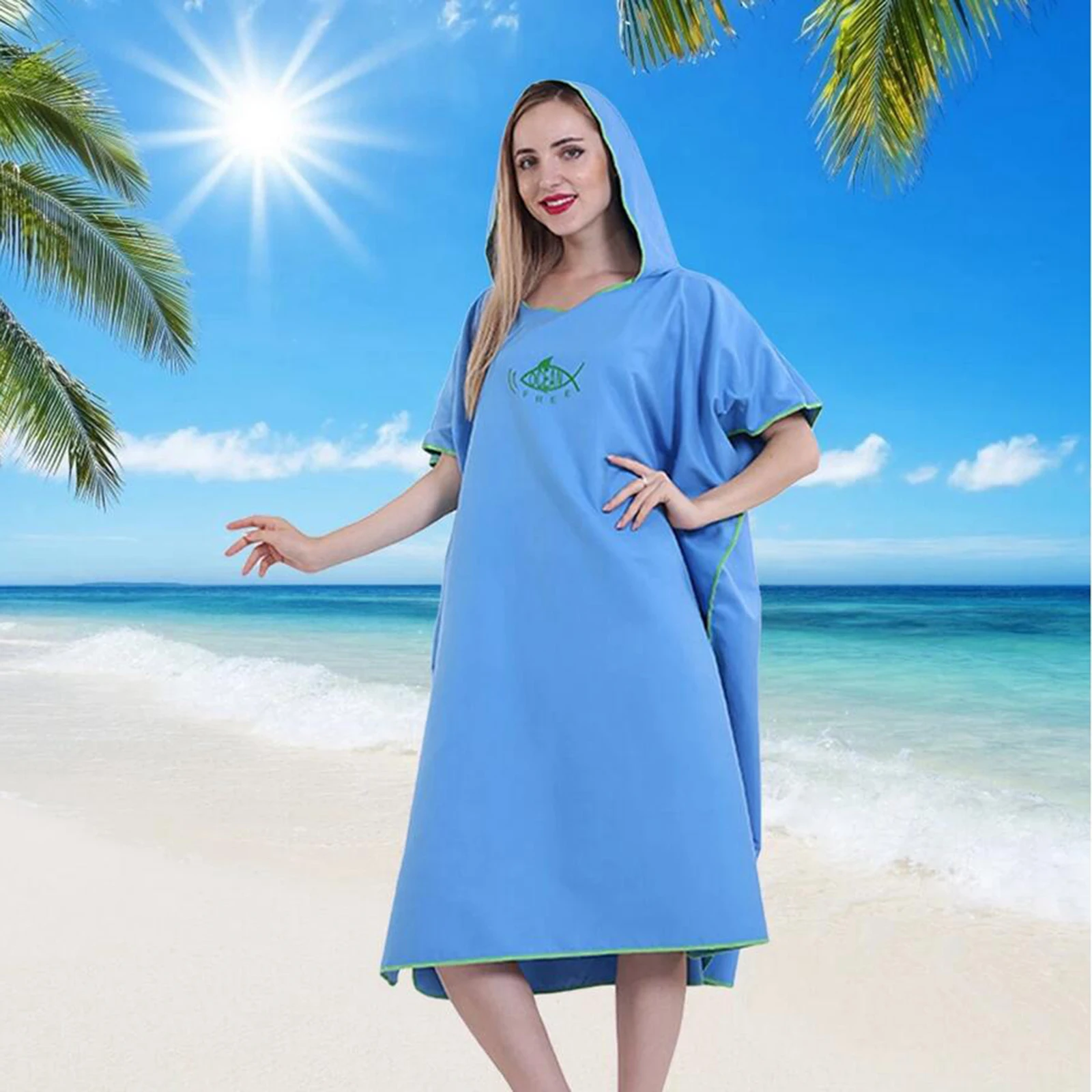 Wetsuit Changing Robe Surf Poncho Hood Changing Towel Quick-Drying Swimming Towel Bath Robe Thermal for Women Men