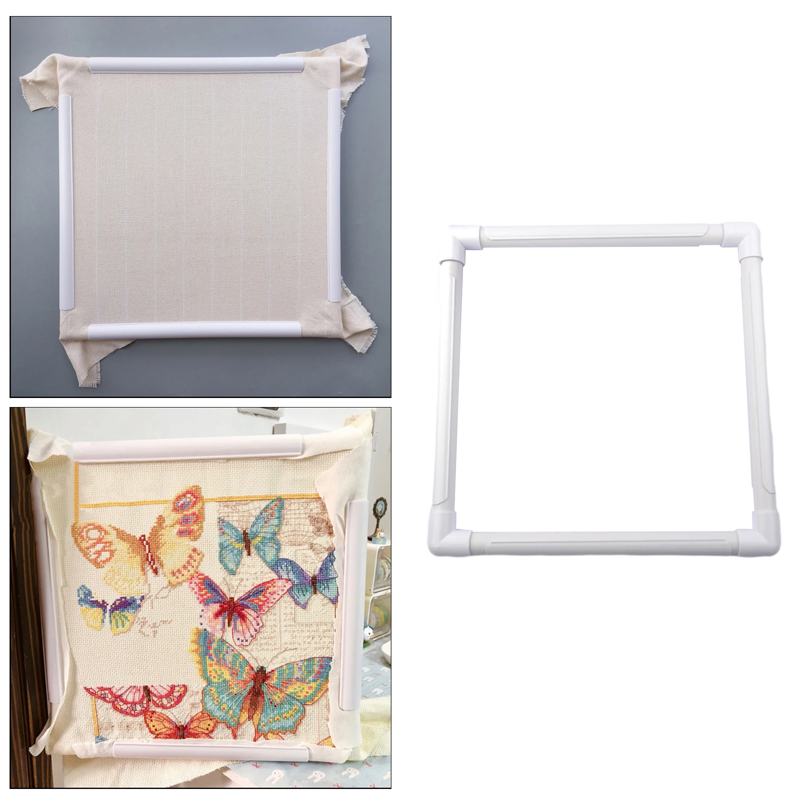 Square Plastic Tapestry Scroll Embroidery Silk-painting Frame Cross Stitch DIY Craft Sewing Quilting Silk-painting Hoop Tool