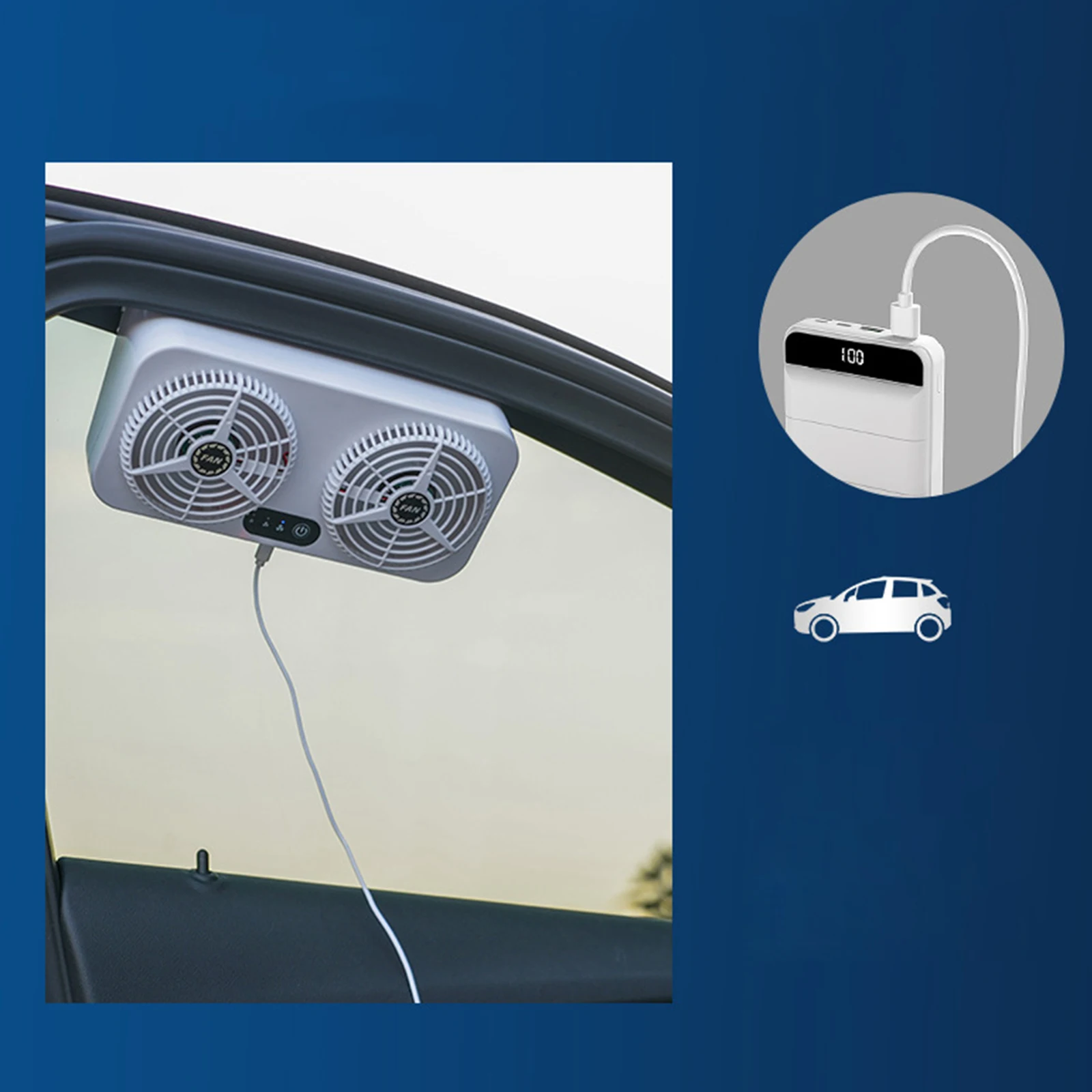 Car Exhaust Fan Vehicle Air Circulation Fan Vehicle Cooling Tool Car Exhaust Fan USB Charging Fan Exhaust Fan Car Ventilation