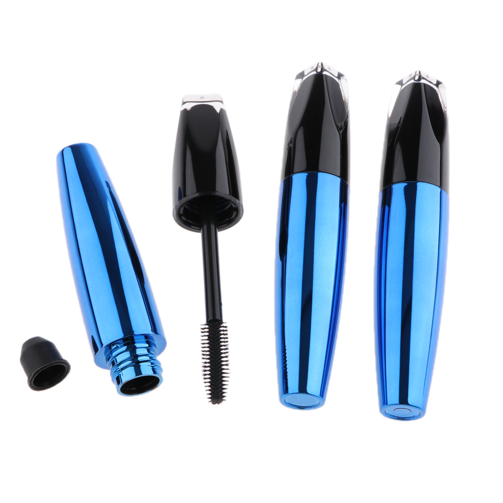 Blue 5ml Empty Plastic DIY Mascara Tube Eyelash Cream Wand With Brush (3pcs)