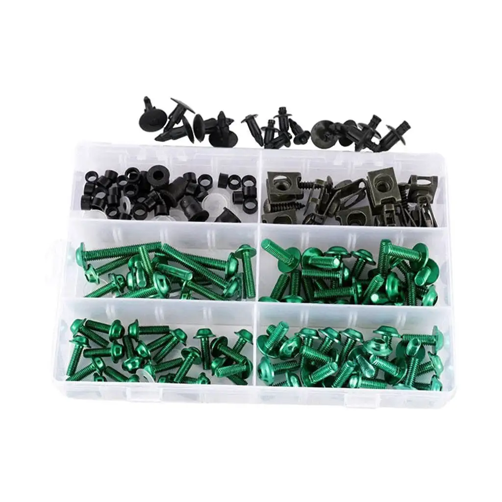 173x Universal Motorcycle Fairing Bolt Kit M5 M6 Windscreen Nut Clips Kit Fits for Ducati for Most Motorcycles Spanners Nuts