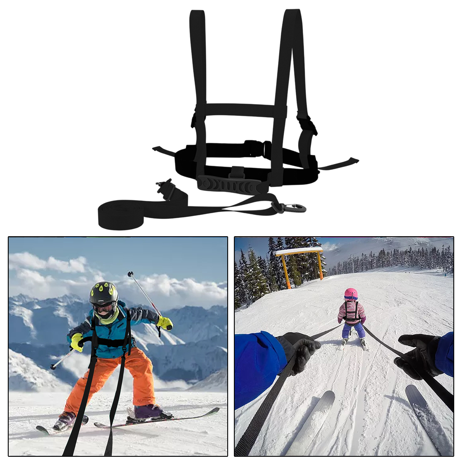 Kids Ski Harness Safety Shoulder Strap Leash Equipment Adjustable Speed Control for Skateboarding Training Girls Boys Beginner
