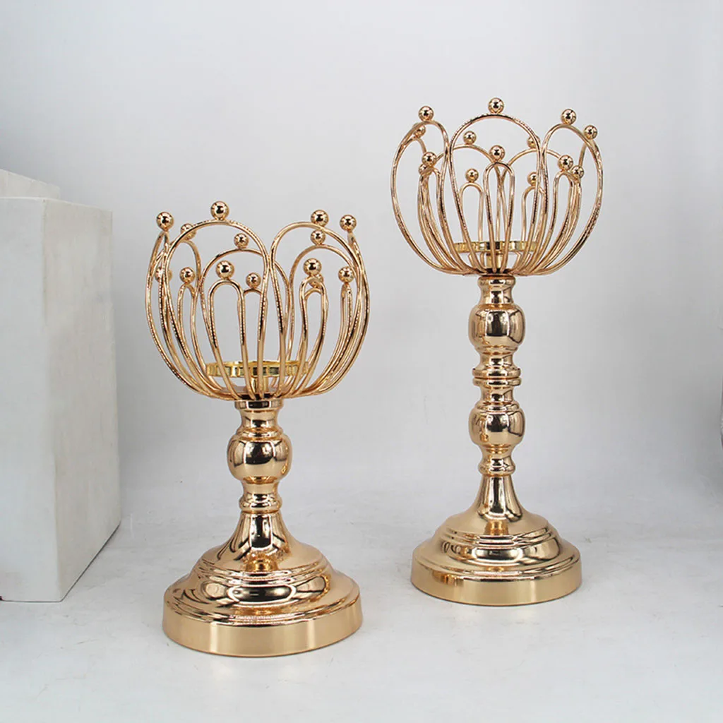 Candle Holder Wedding Centerpieces Table Decoration Gold Home Accessories Living Room Decor Crystal Candle Stick Holder