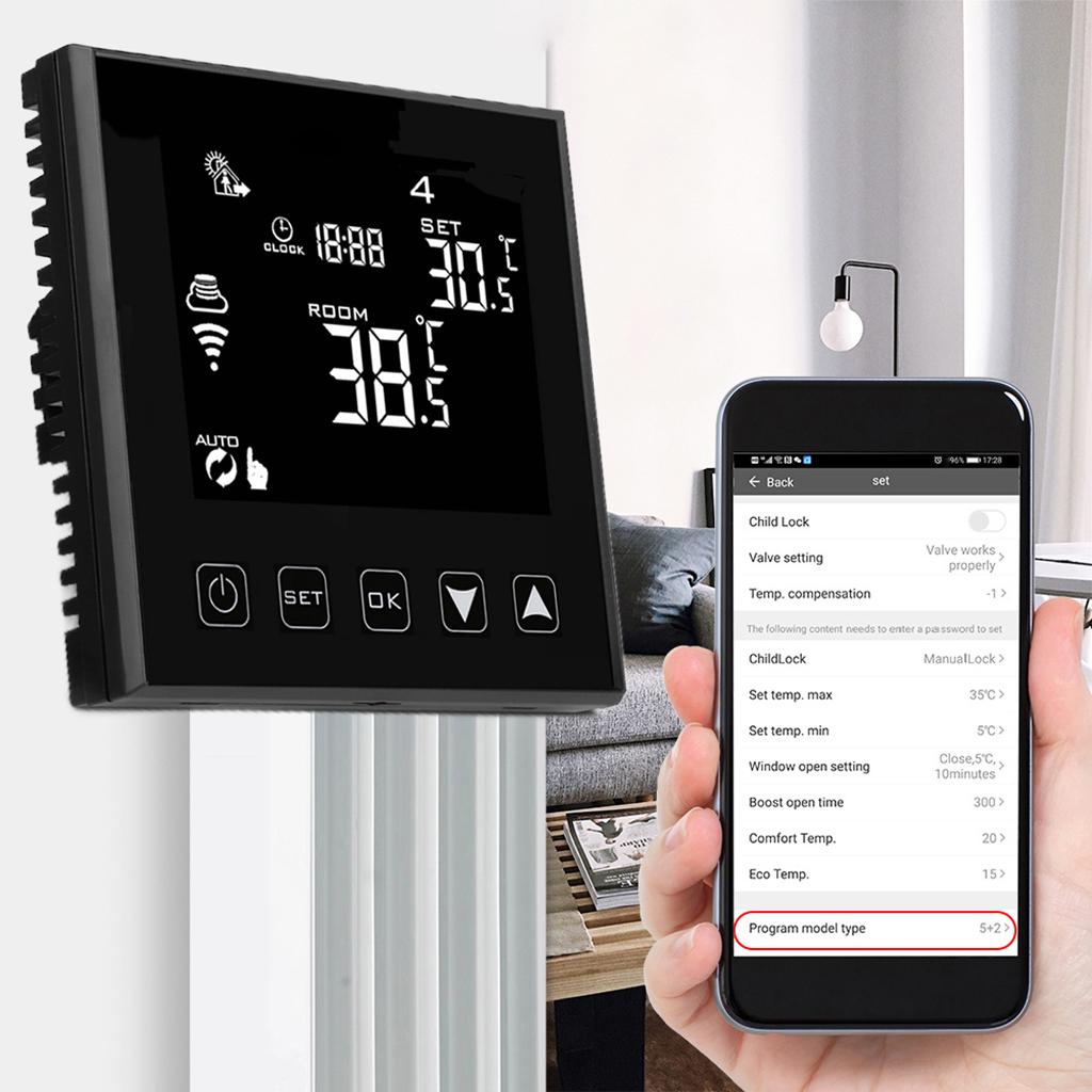 Wi-Fi Smart Thermostat for Smart Home Work with Touchscreen Programmable Voice Control
