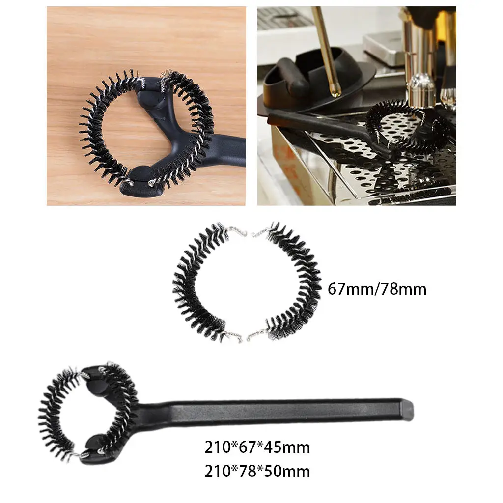 Coffee Machine Cleaning Brush Accessories Reusable Round Head Tool Nylon Black Coffee Maker Clean Tools Espresso Machine Cleaner